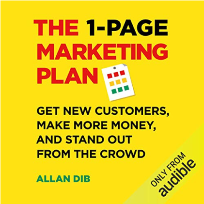 The 1 - page marketing plan audiobook cover art helps businesses Step Up their demand generation and stand out from the crowd.