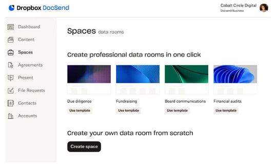 Dropbox DocSend interface