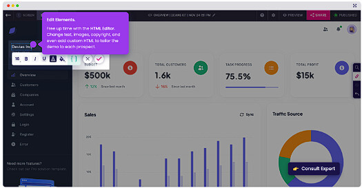 storylane dashboard interface 