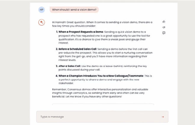 Consensus message
