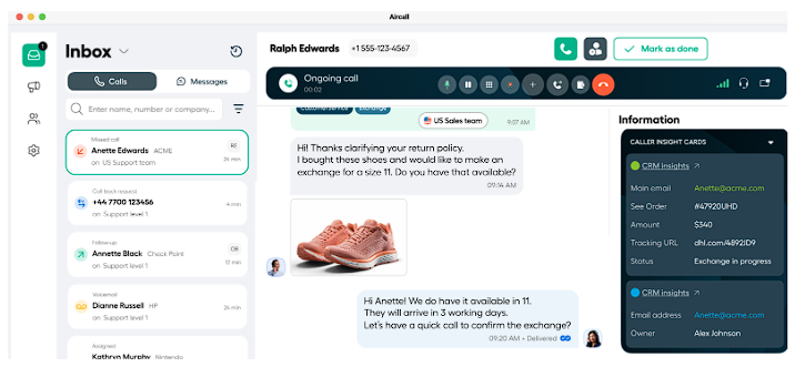 Aircall dashboard