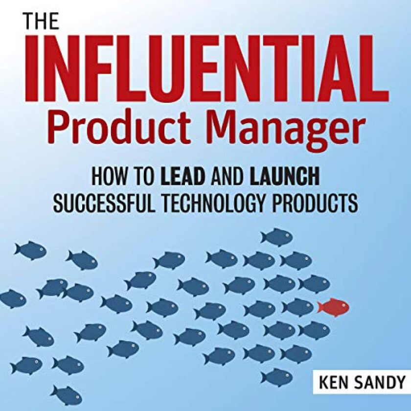 The influential product manager audiobook cover art for 2024.