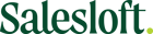 The image prominently features the Salesloft logo, showcasing the company's name in dark green text with a small green dot at the end for emphasis.