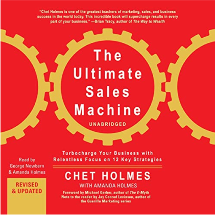 Step up your demand generation with The Ultimate Sales Machine book's cover art.