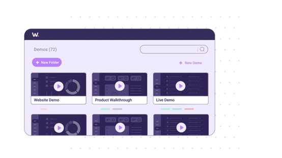 Walnut demo platform dashboard showing demo library management and personalized product experience setup