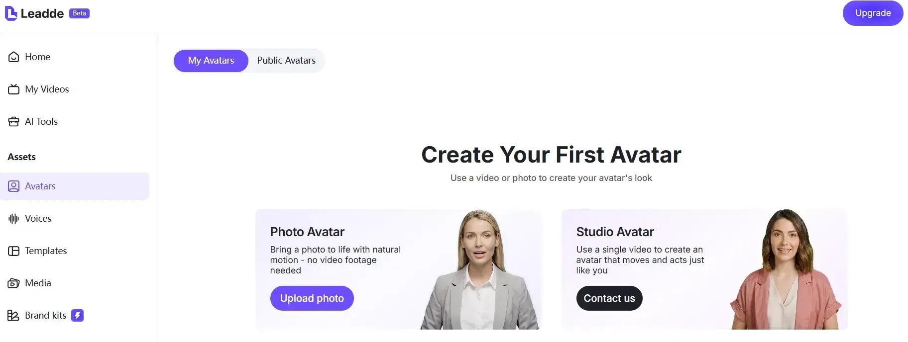leadde-avatar-creation-dashboard-photo-studio-options