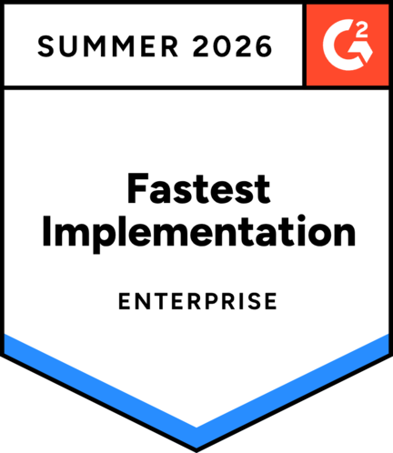 G2 Fastest Implementation, Enterprise, Summer 2026