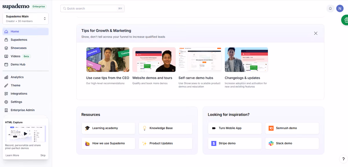 supademo-home-dashboard-marketing-resources