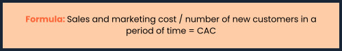 The image illustrates a vital sales KPI: the Customer Acquisition Cost (CAC). It is calculated by dividing sales and marketing expenses by the number of new customers acquired within a specific timeframe. Consensus