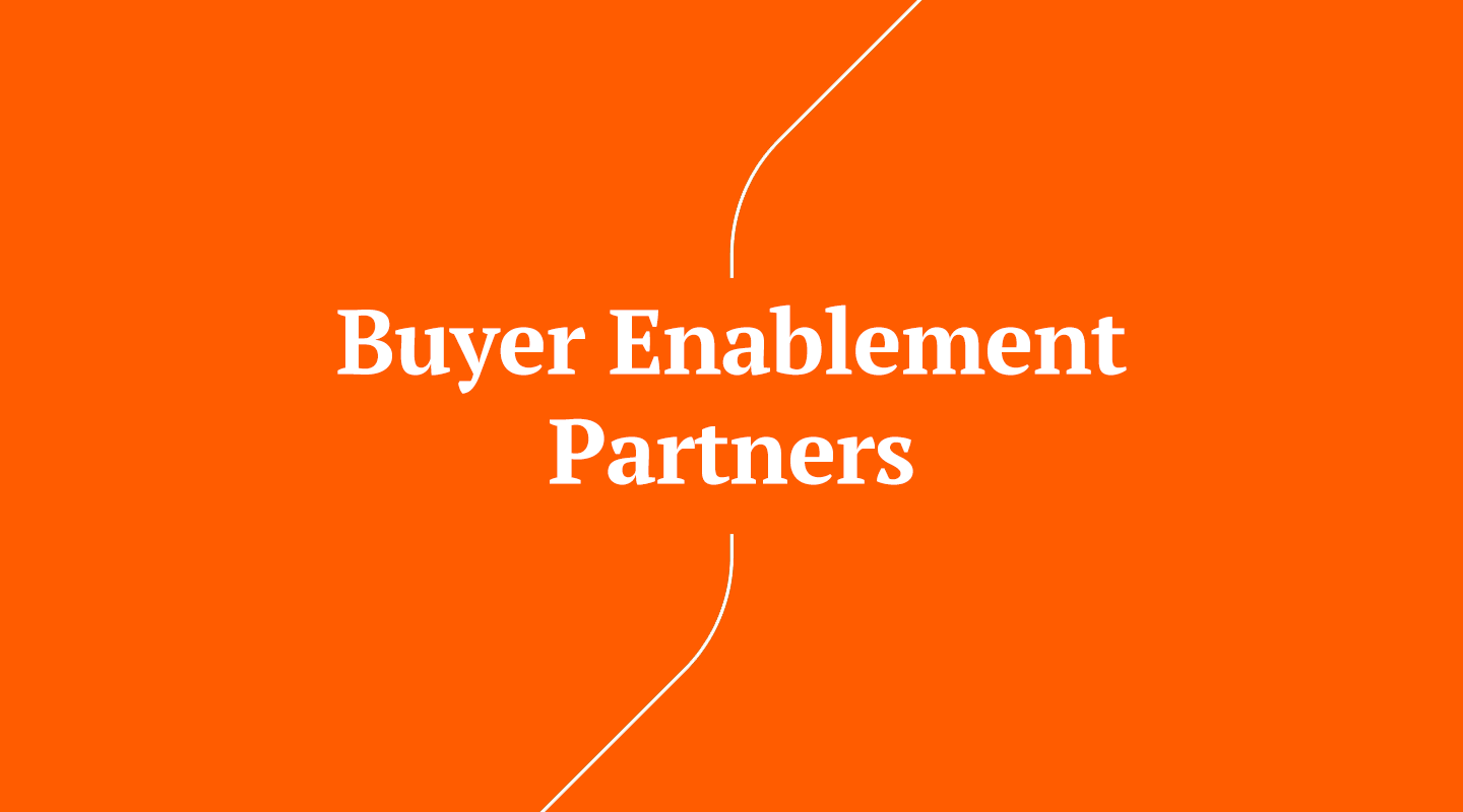 The words buyer engagement partners on an orange background.