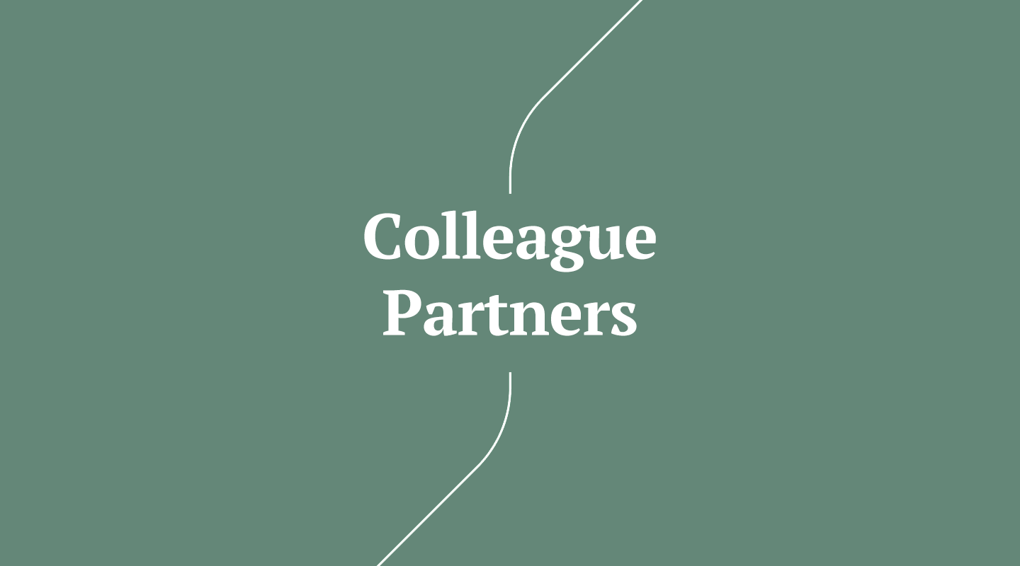 College partners logo on a green background.