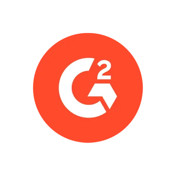 G2 logo with a white "G" and "2" in a red-orange circle, featuring an arrow shape integrated into the letter.