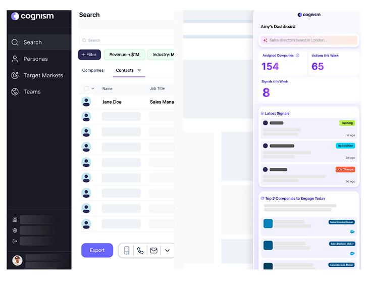 cognism dashboard