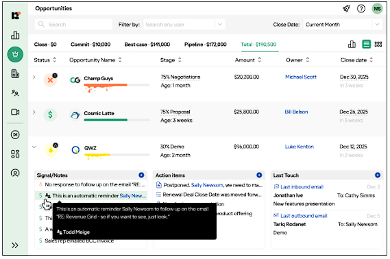 Revenue Grid dashboard