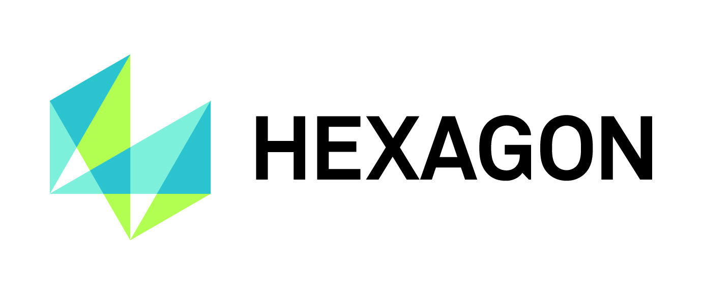 Hexagon logo showing geometric shapes in shades of blue, green, and yellow on the left, and the word "HEXAGON" in bold black letters on the right. The design symbolizes streamlined sales efficiency through automated demos.