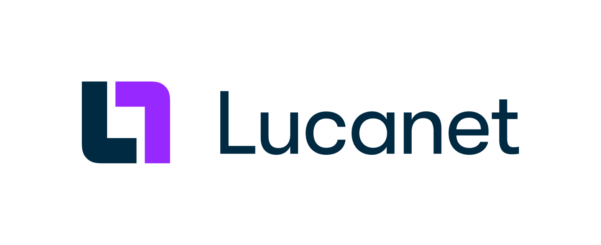 Lucanet logo with a purple and blue square design next to the company name in blue text. Consensus